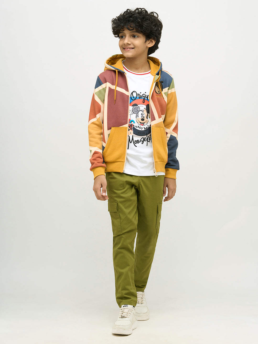 Boys Green Patch Pocket Cargo Pants
