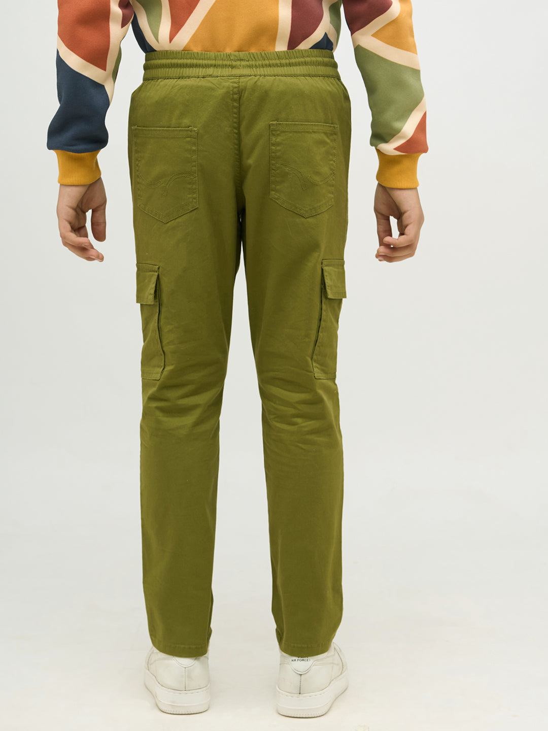 Boys Green Patch Pocket Cargo Pants