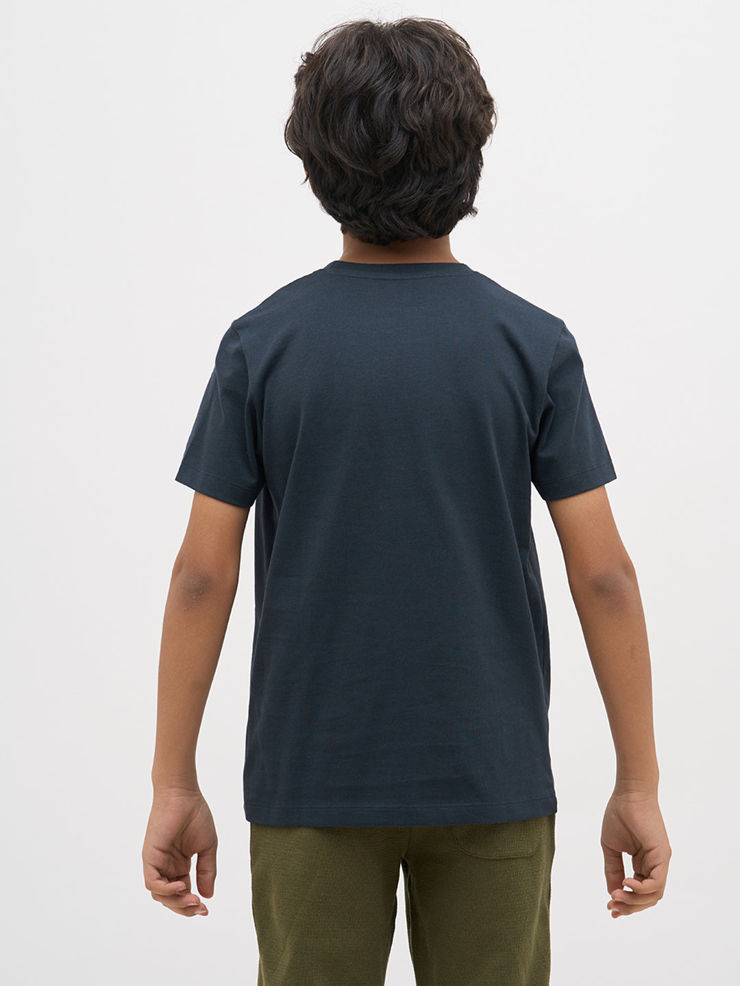 Navy Blue Logo Text T-Shirt