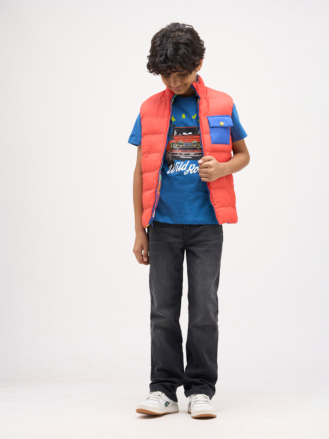 Blue Printed Cotton T-Shirt - 2/3Y
