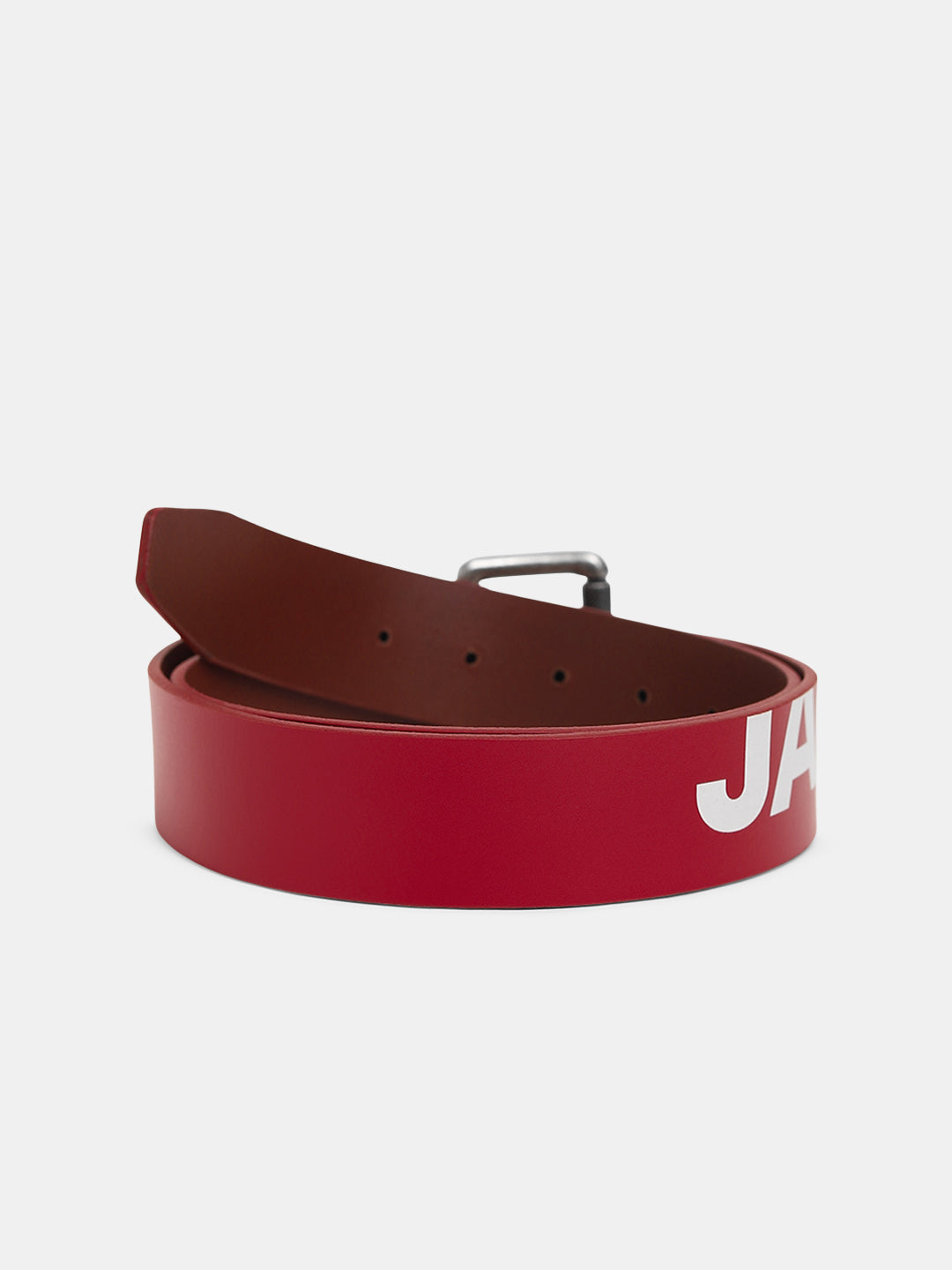 Red Printed Logo Leather Belt