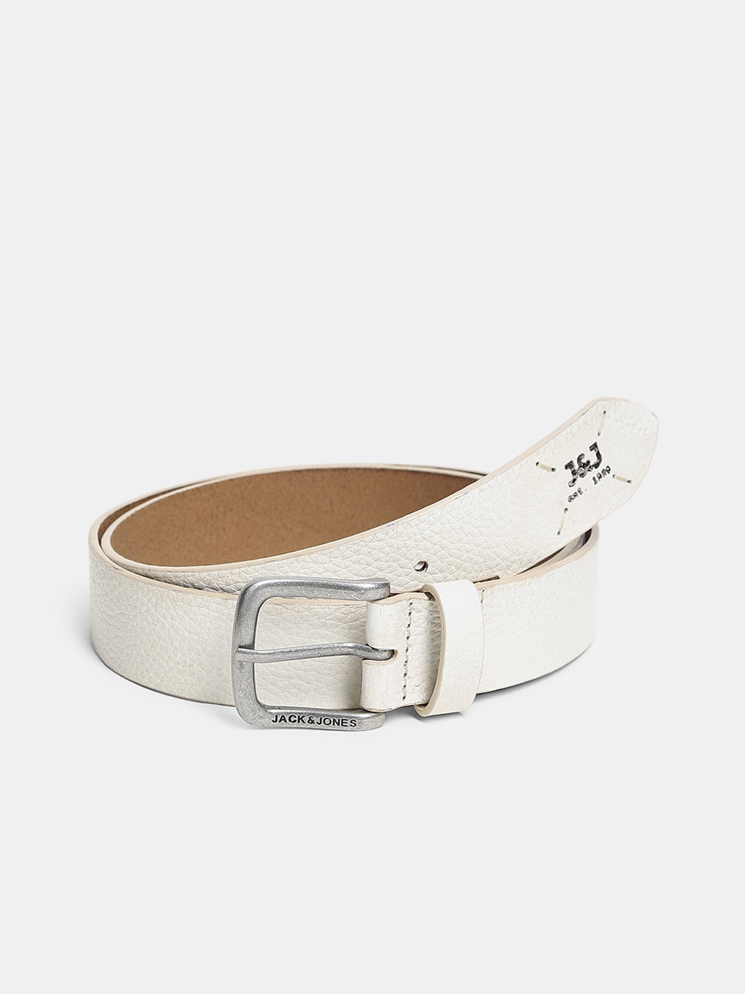 White Premium Leather Belt - 75 cm