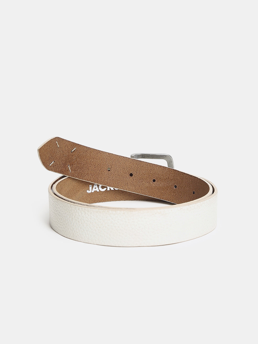 White Premium Leather Belt