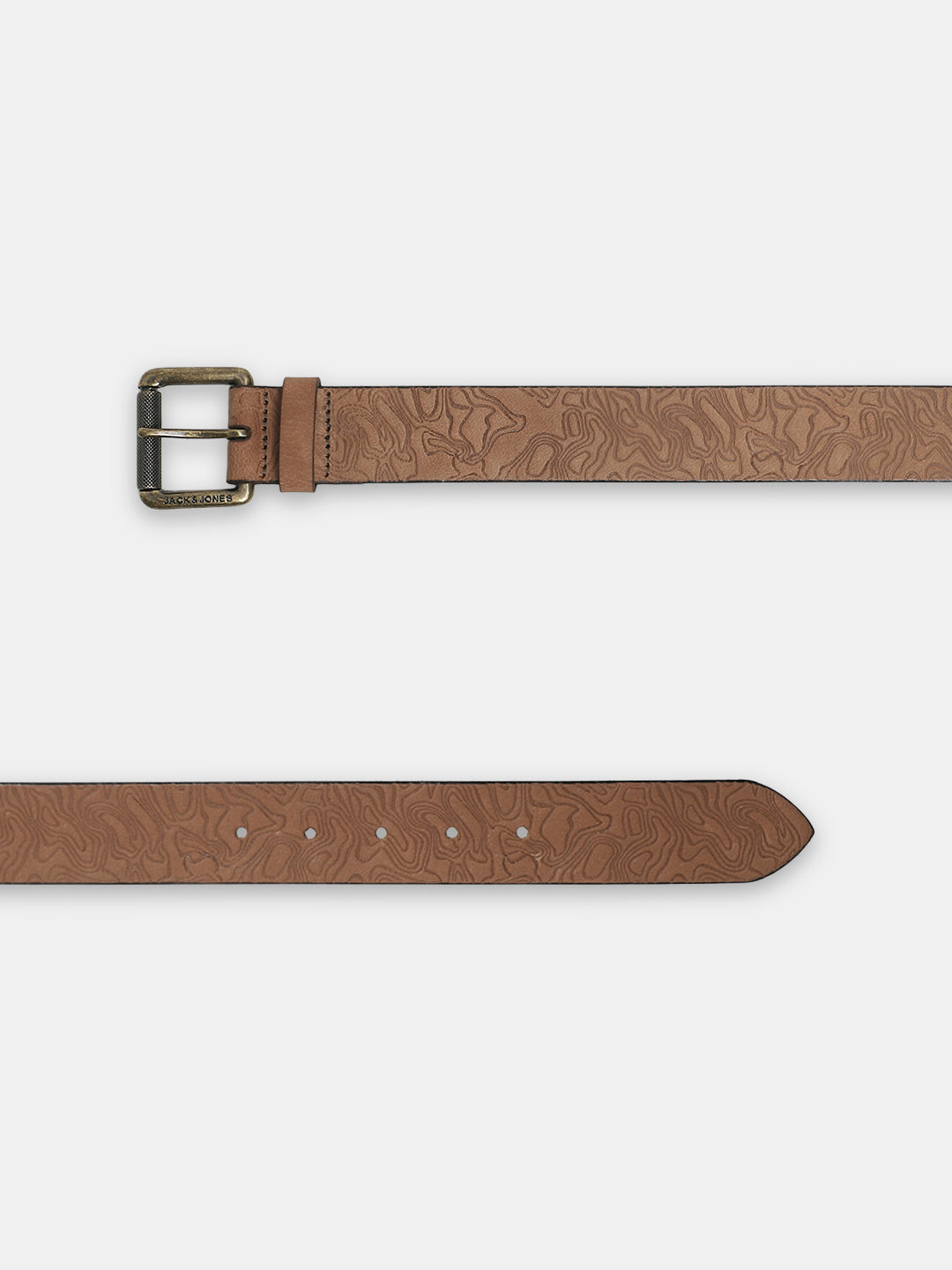 Brown Self-Design Leather Belt