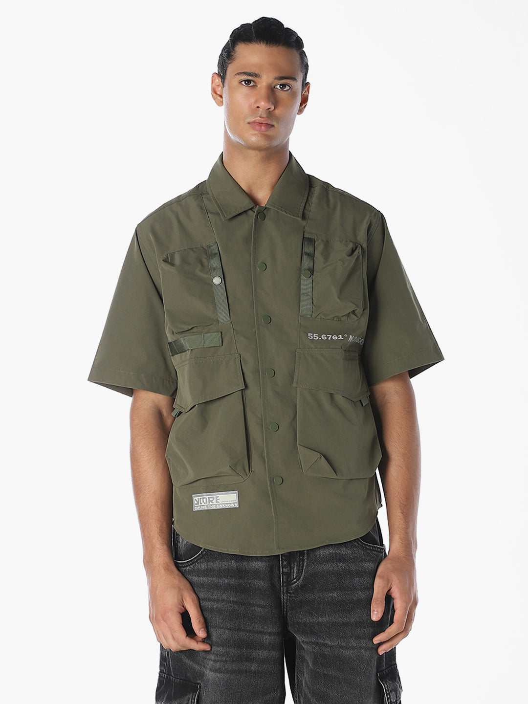 Olive Oversized Utility Shirt