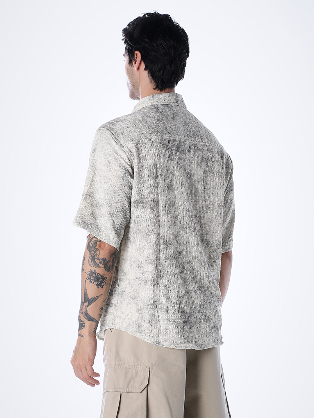 Grey Printed Knitted Shirt