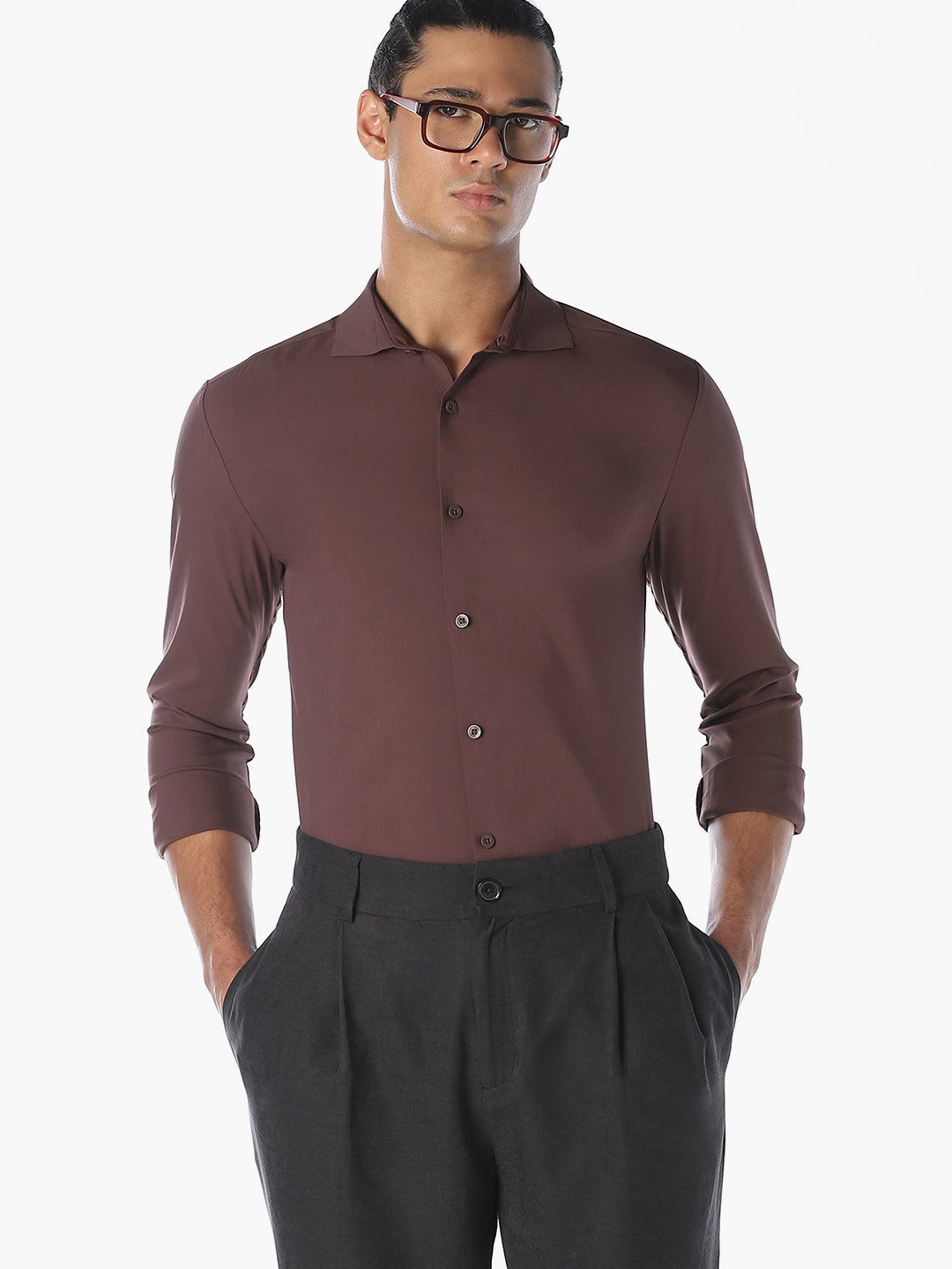 Slim Fit Full Sleeves Shirt - M
