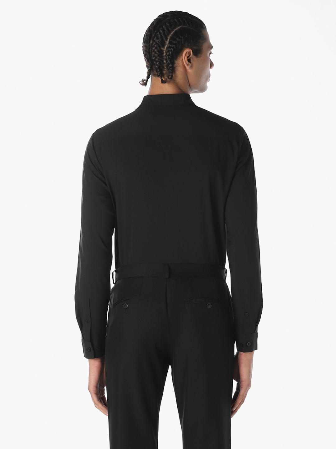 Black Slim Fit Full Sleeves Shirt