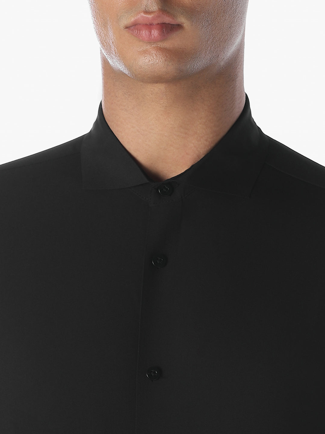 Black Slim Fit Full Sleeves Shirt