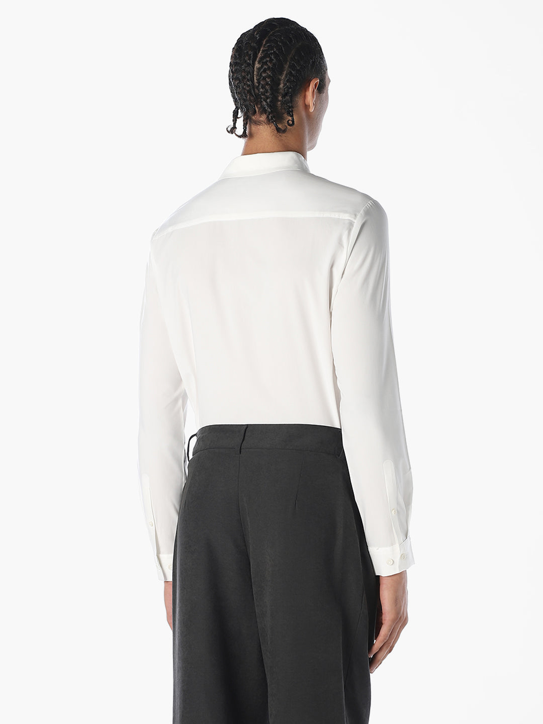 White Slim Fit Full Sleeves Shirt