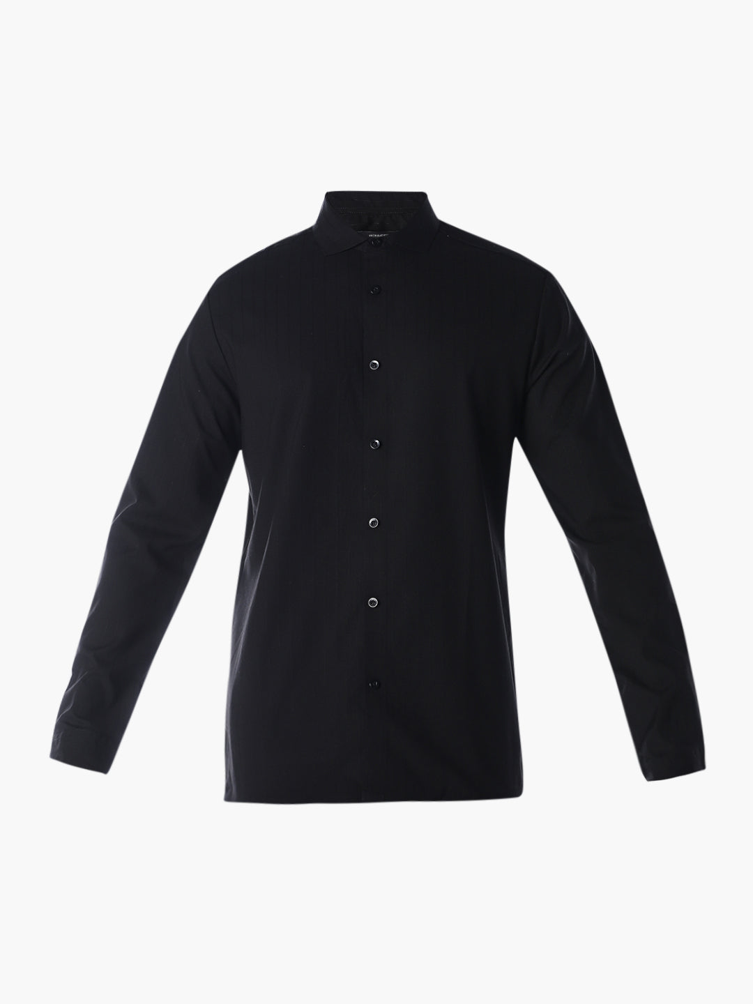 Slim Fit Full Sleeves Shirt - Black