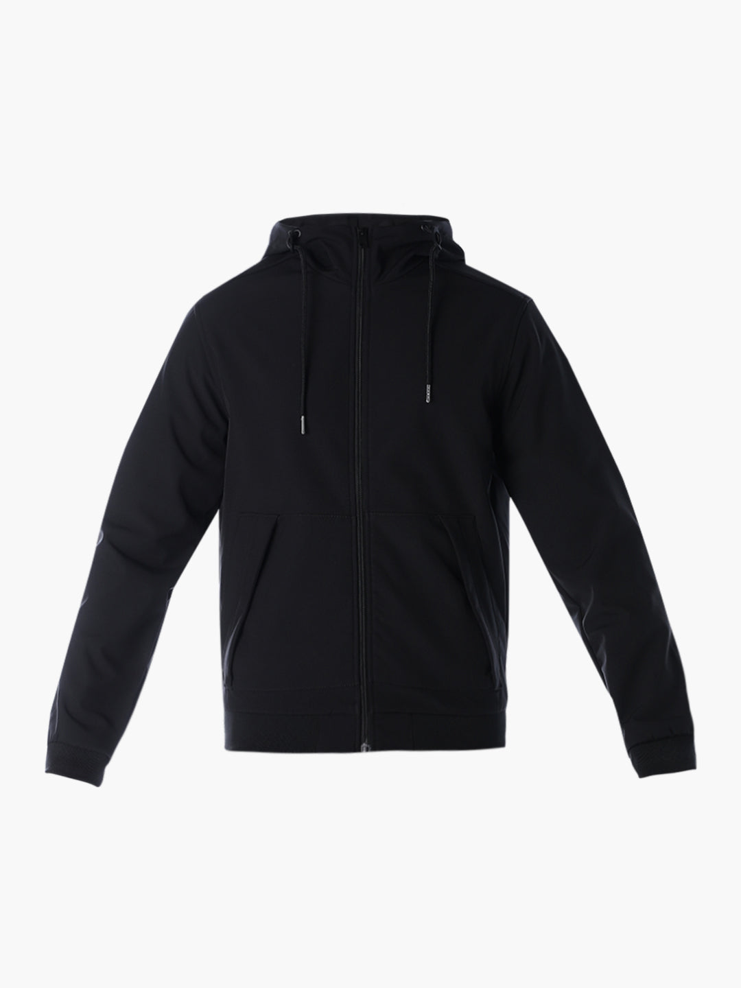 Zip-Up High Neck Hooded Jacket