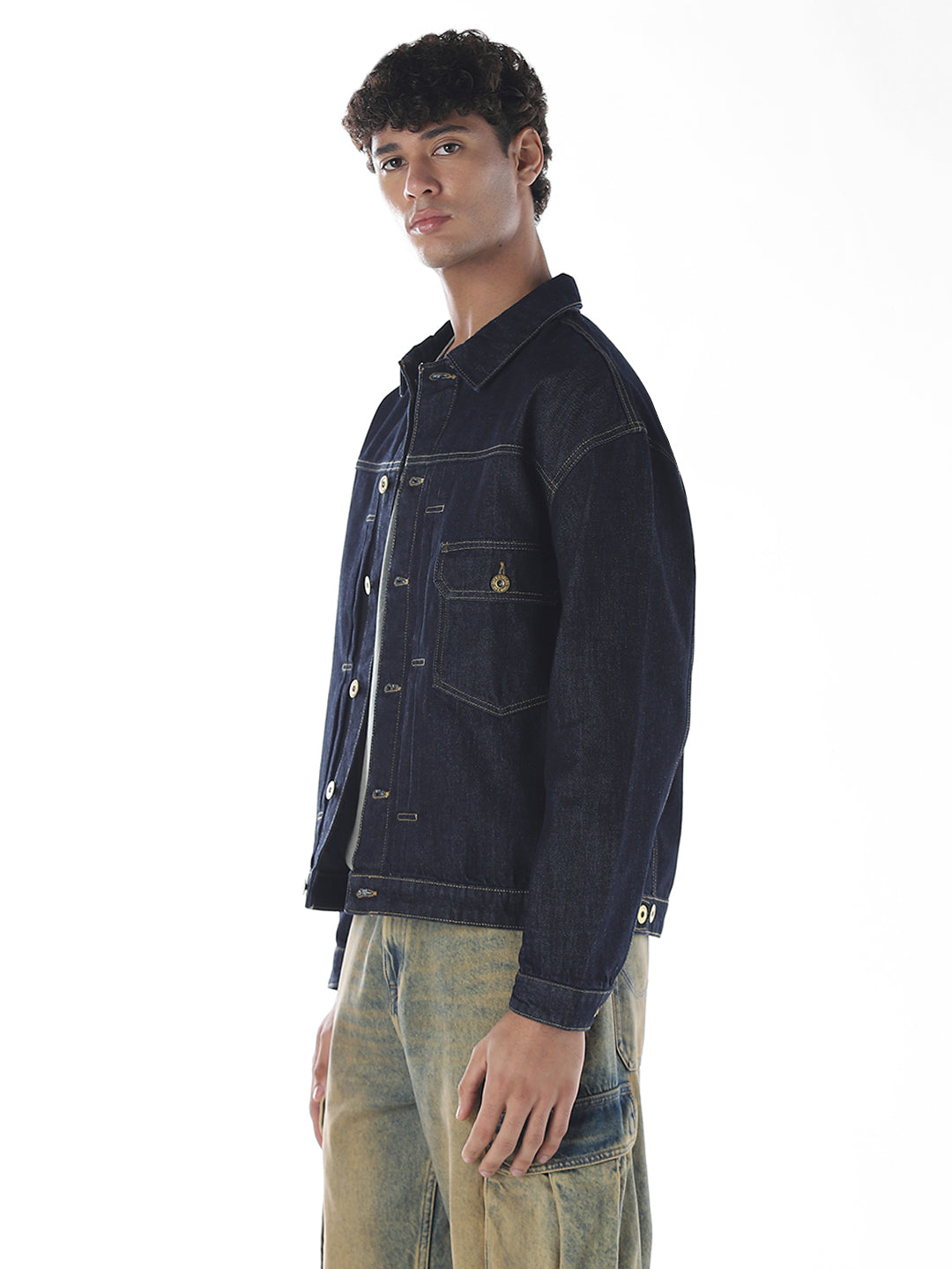 Dark Blue Cotton Denim Jacket