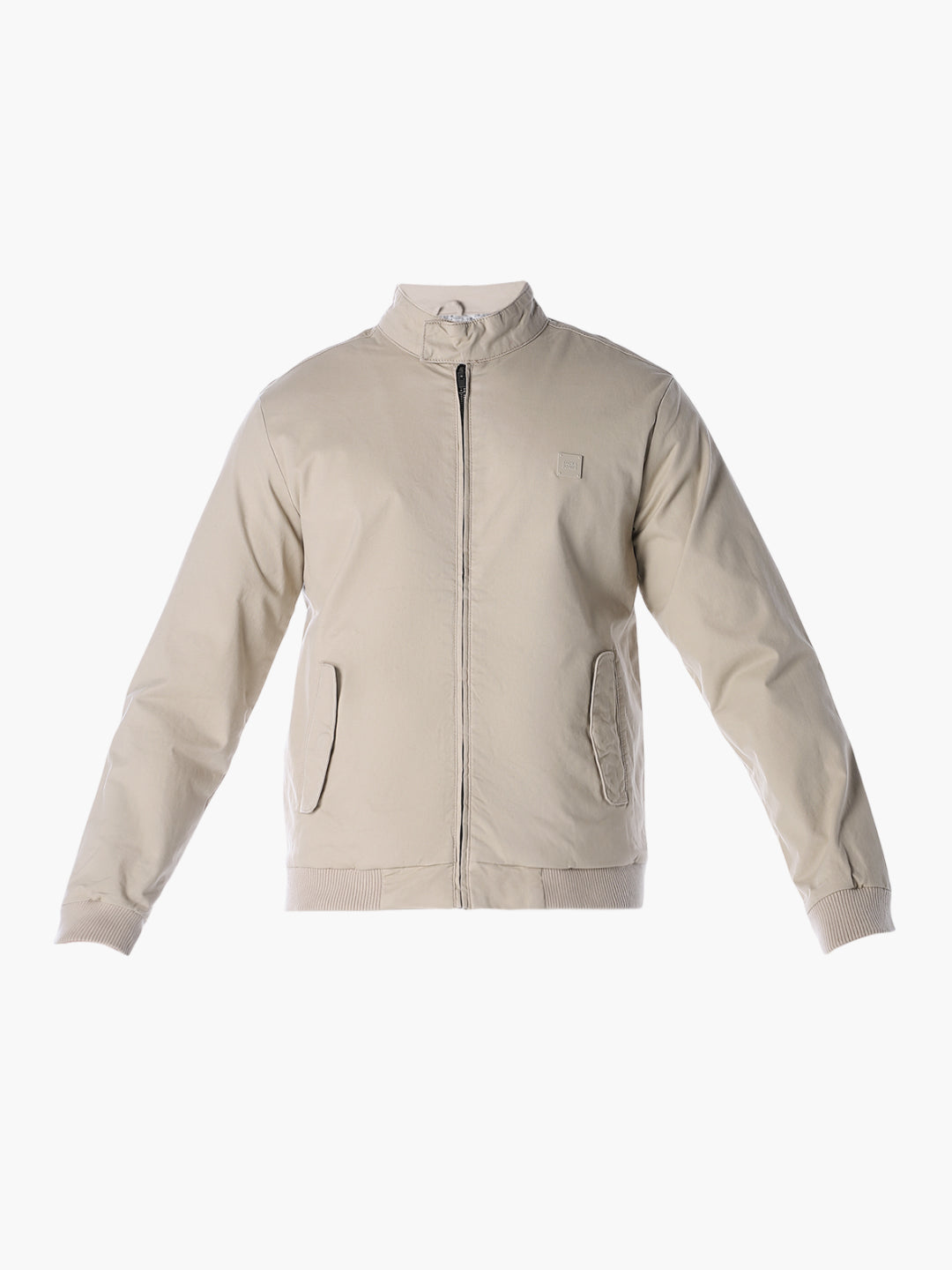 Beige Regular Fit Bomber Jacket