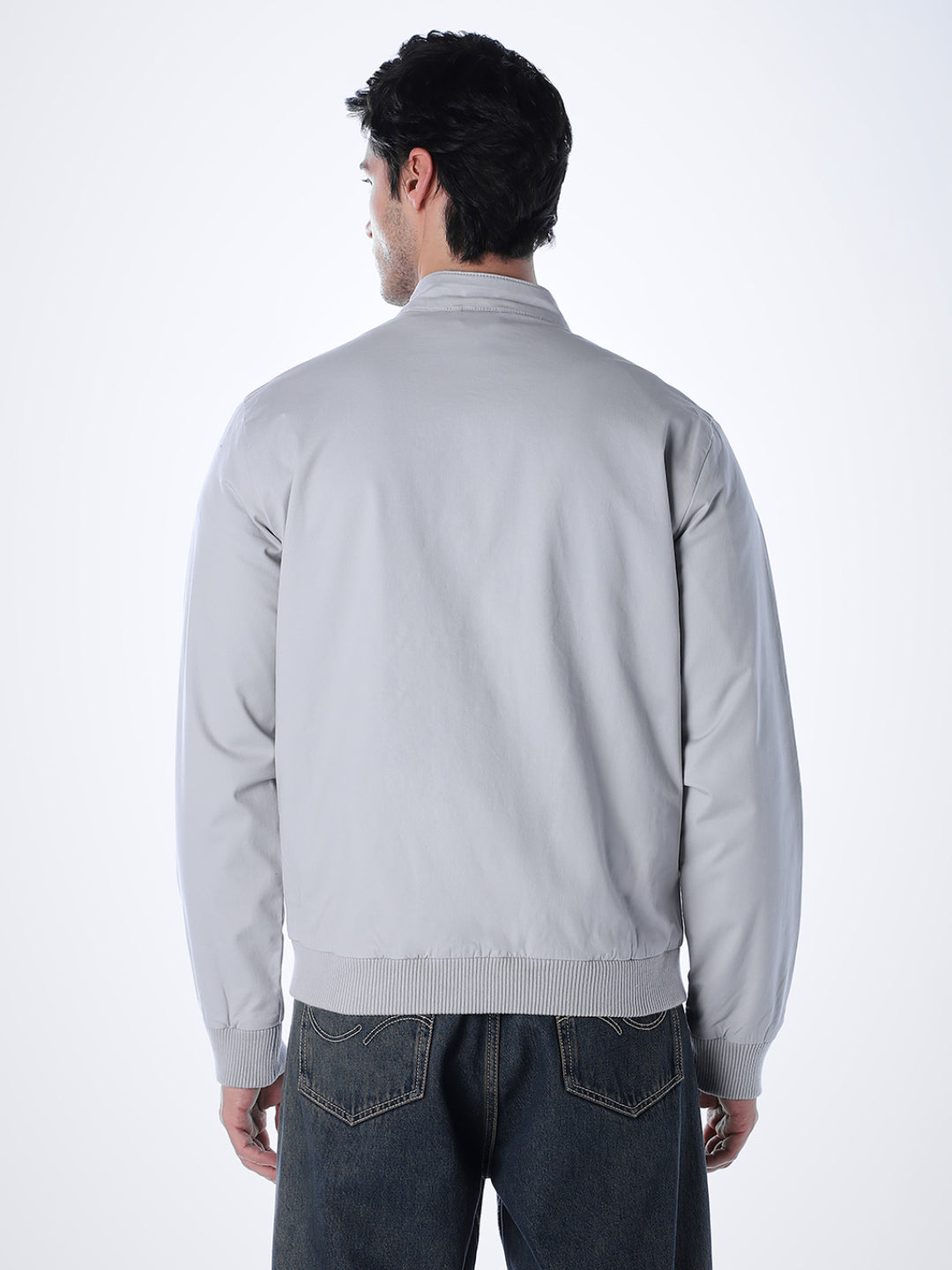 Blue Regular Fit Bomber Jacket