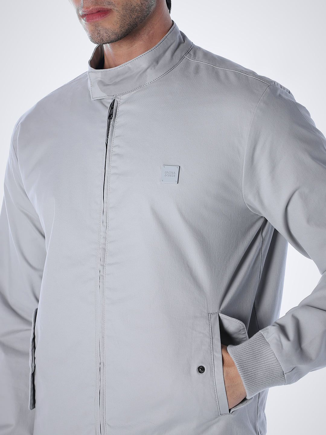 Blue Regular Fit Bomber Jacket