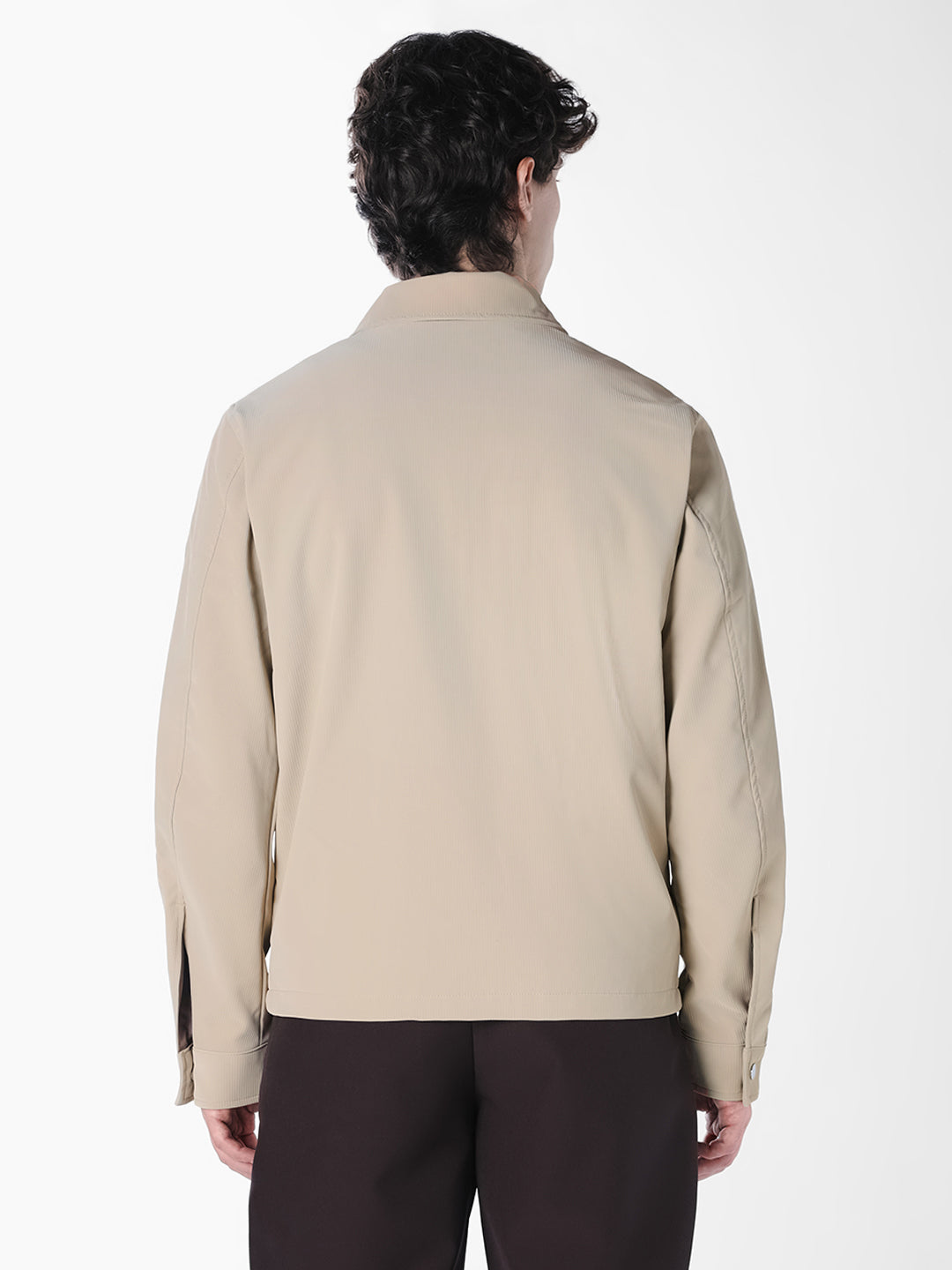 Beige Regular Fit Jacket