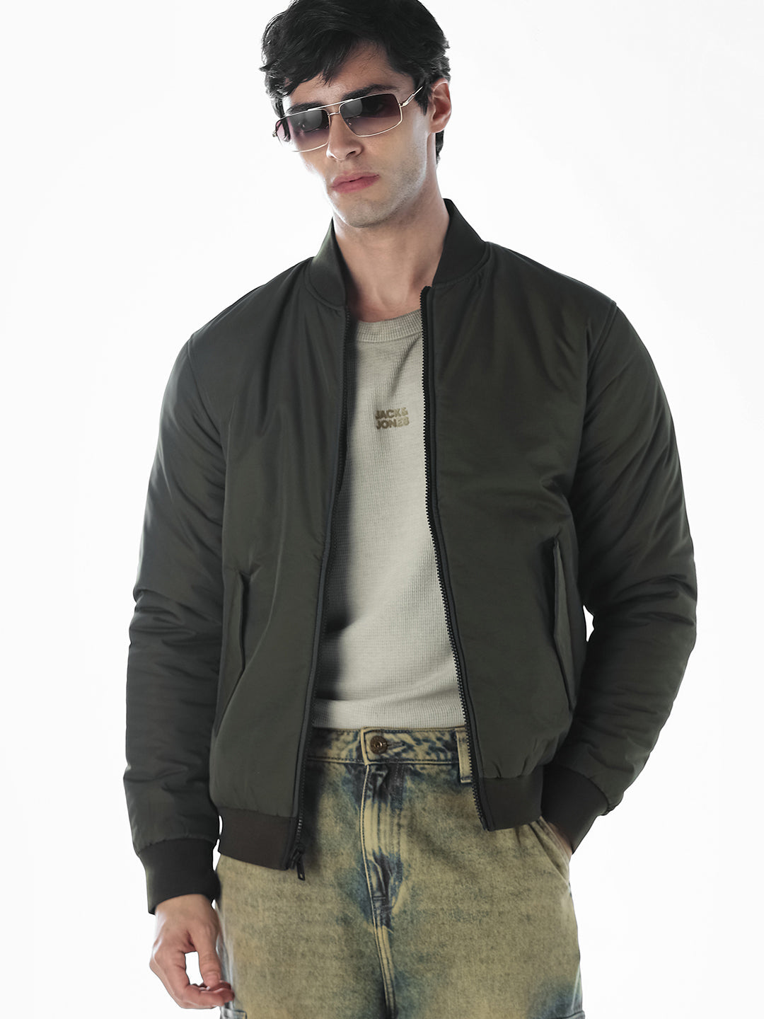 Reversible Bomber Jacket - Green - S