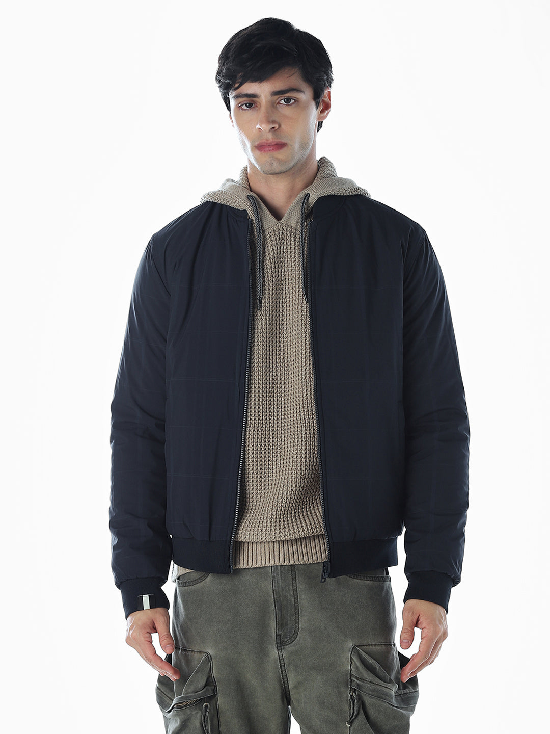 Reversible Bomber Jacket - Beige