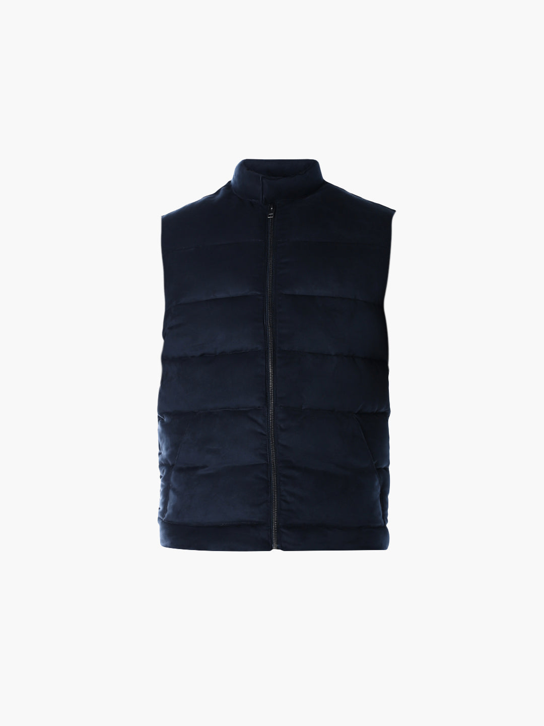 Navy Blue High Neck Puffer Vest