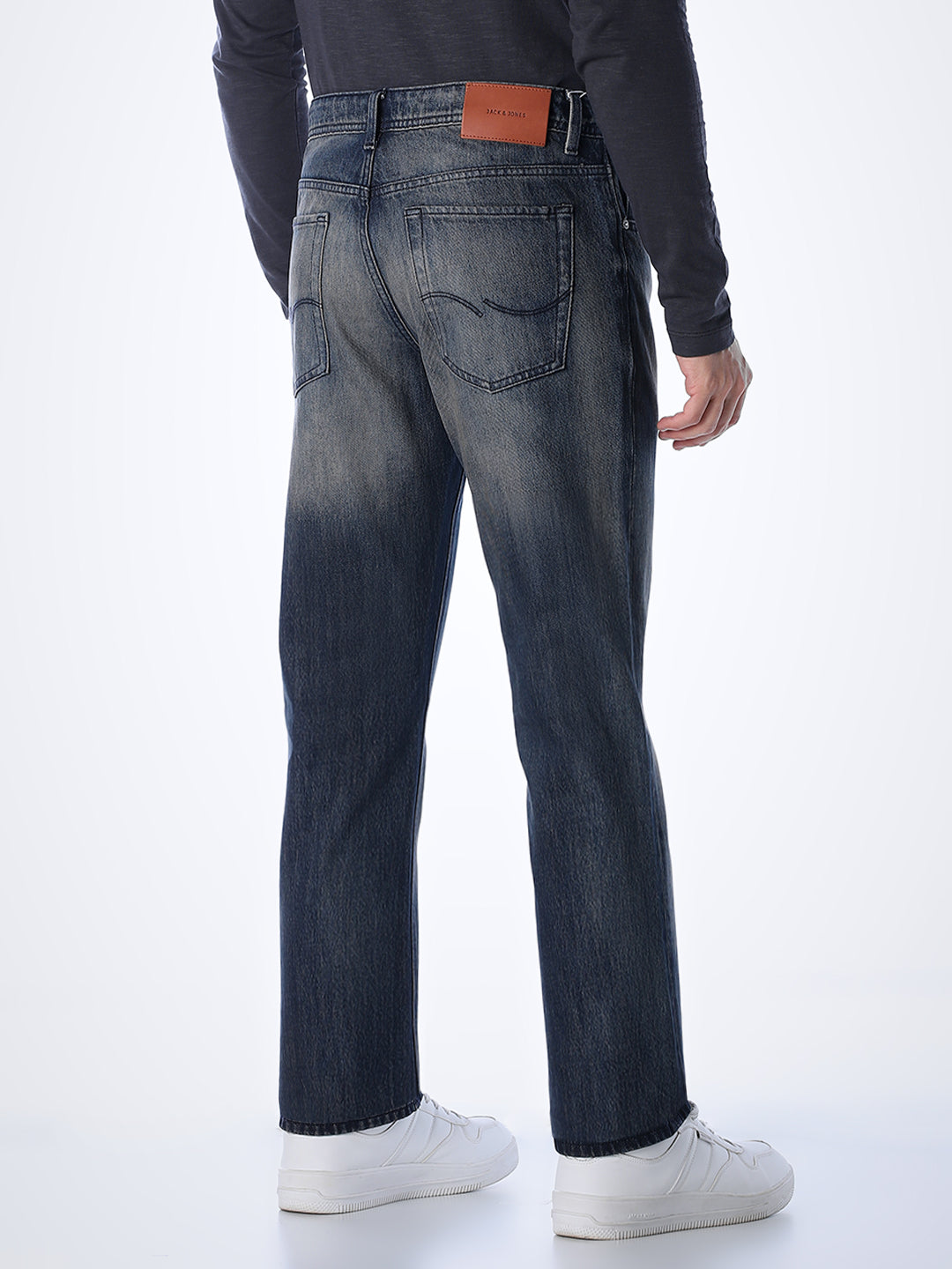 5 Pocket WASHED Clark Regular Fit Jeans - Dark Blue