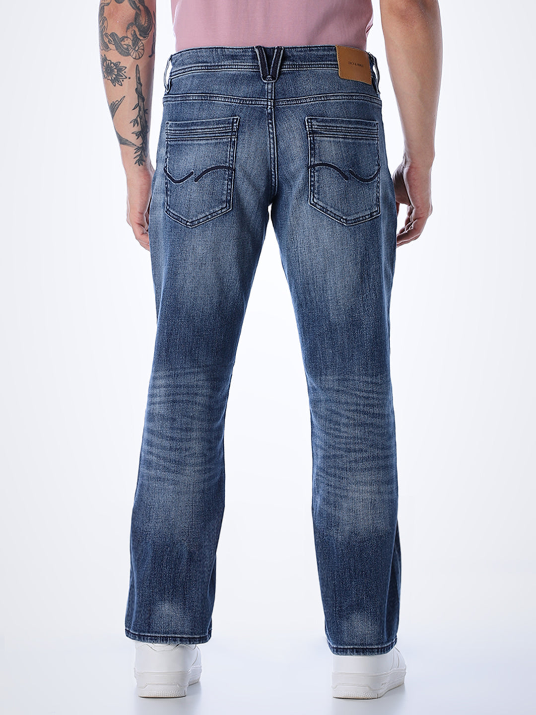 5 Pocket WASHED Clark Regular Fit Jeans - Blue