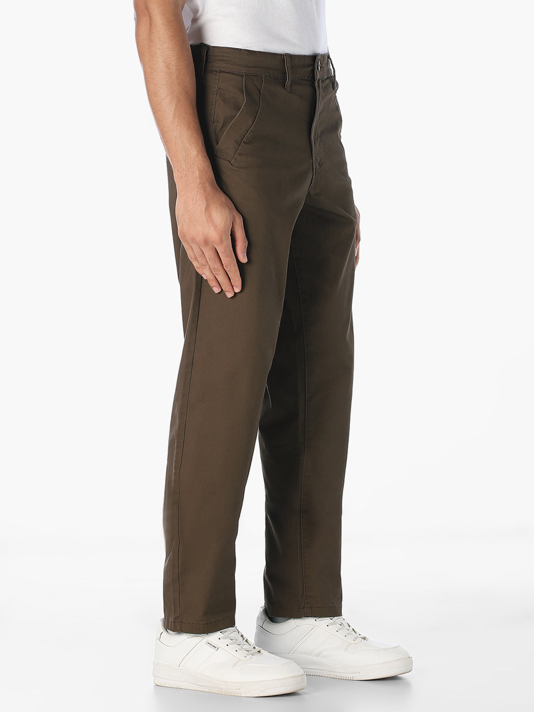 Brown Regular Fit Pants