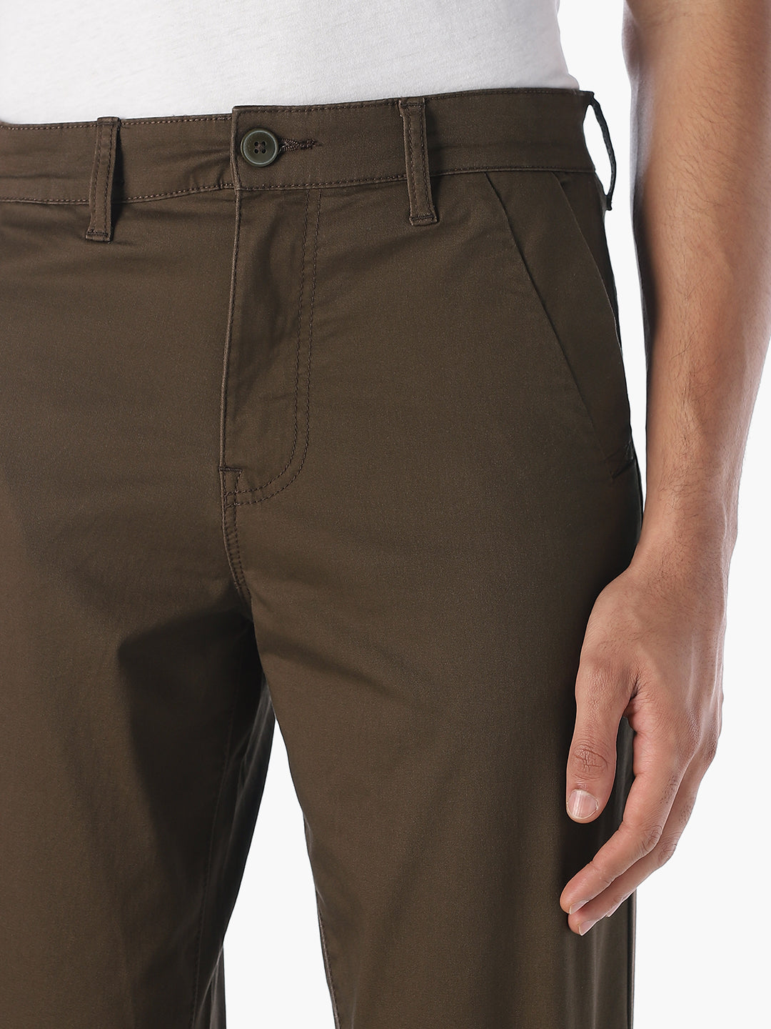 Brown Regular Fit Pants