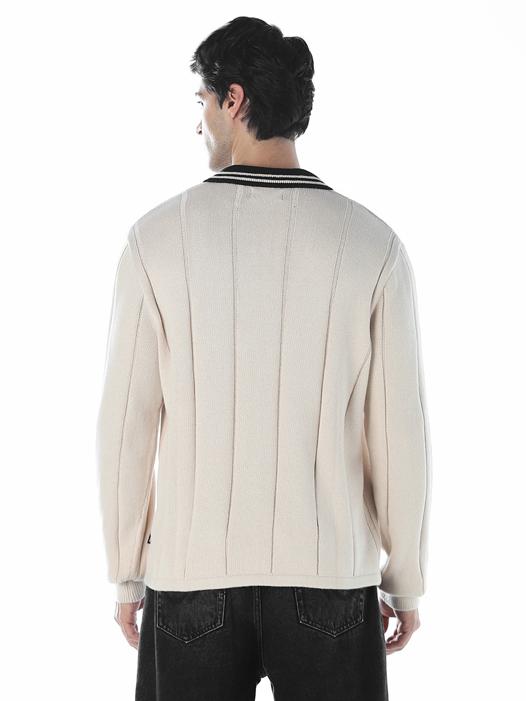 Oversized Knitted Polo - Beige