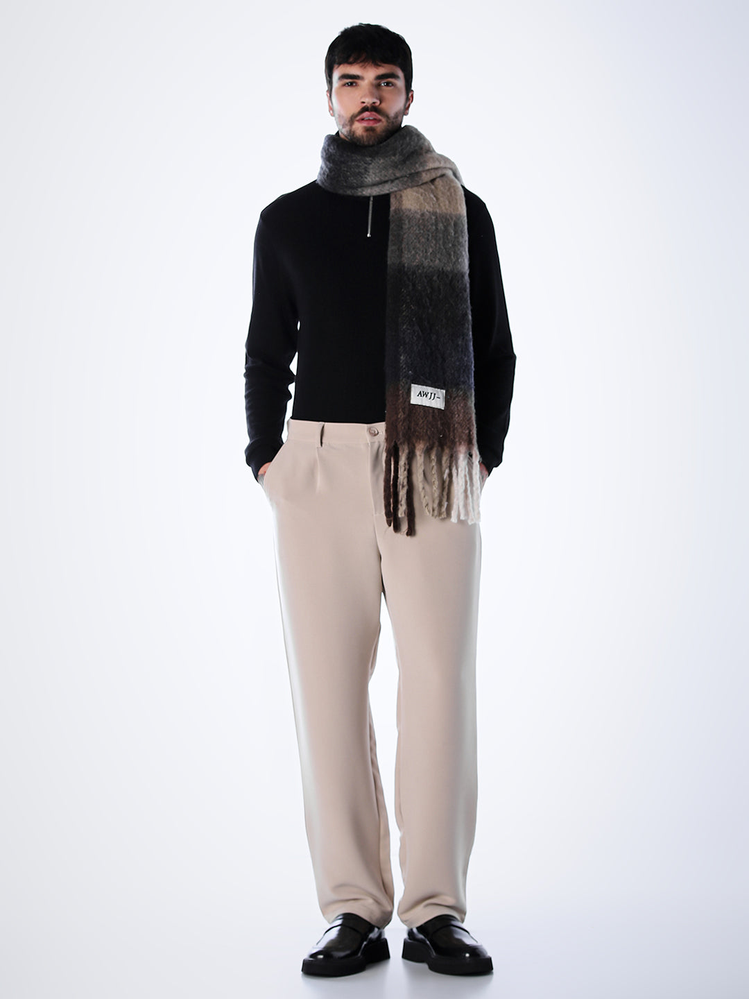 Zip High Neck T-shirt - Black