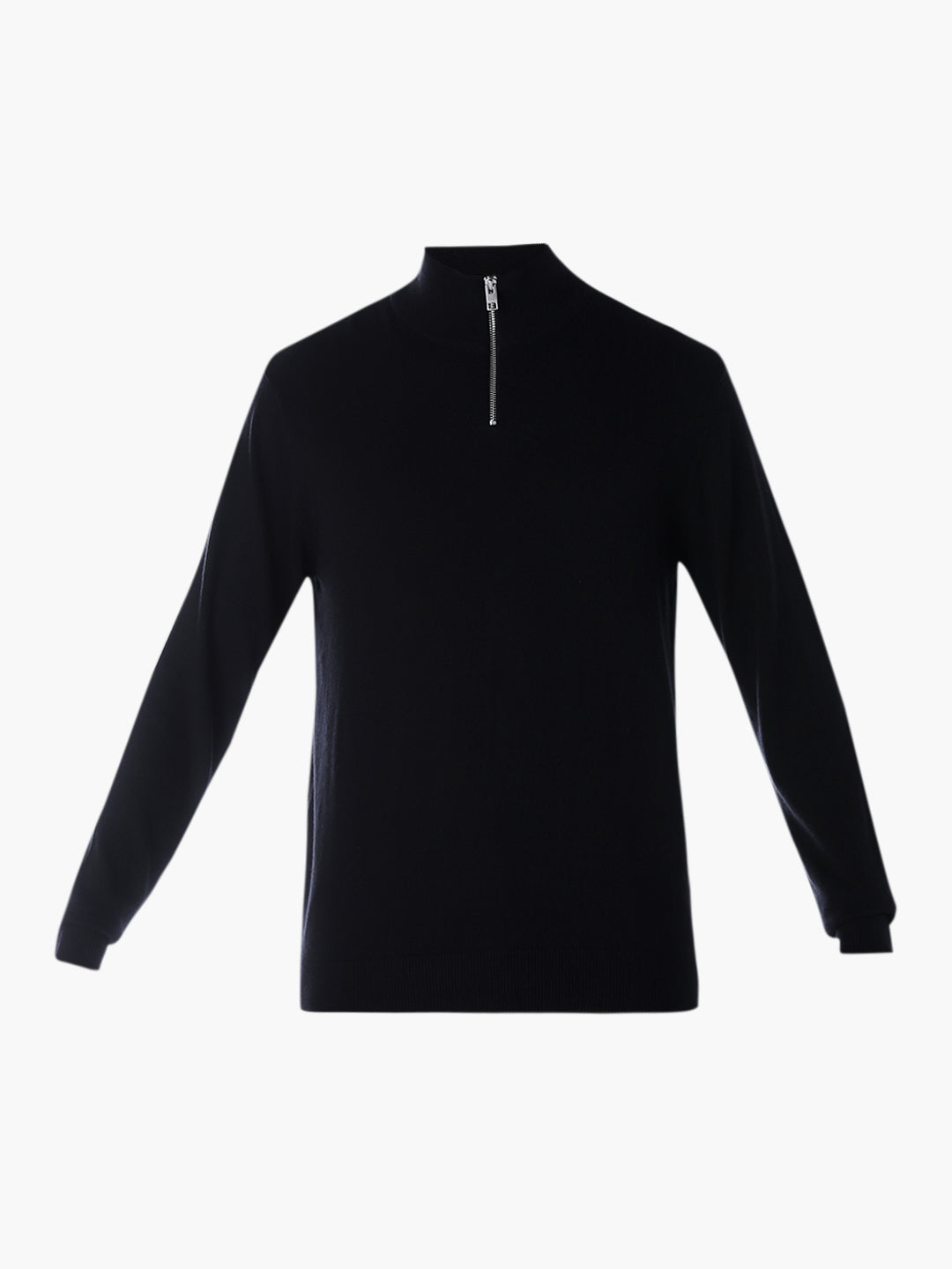 Zip High Neck T-shirt - Black