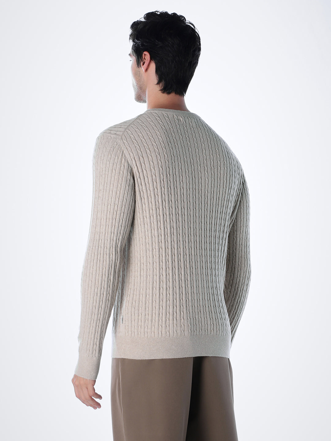 Beige Slim Fit Pullover