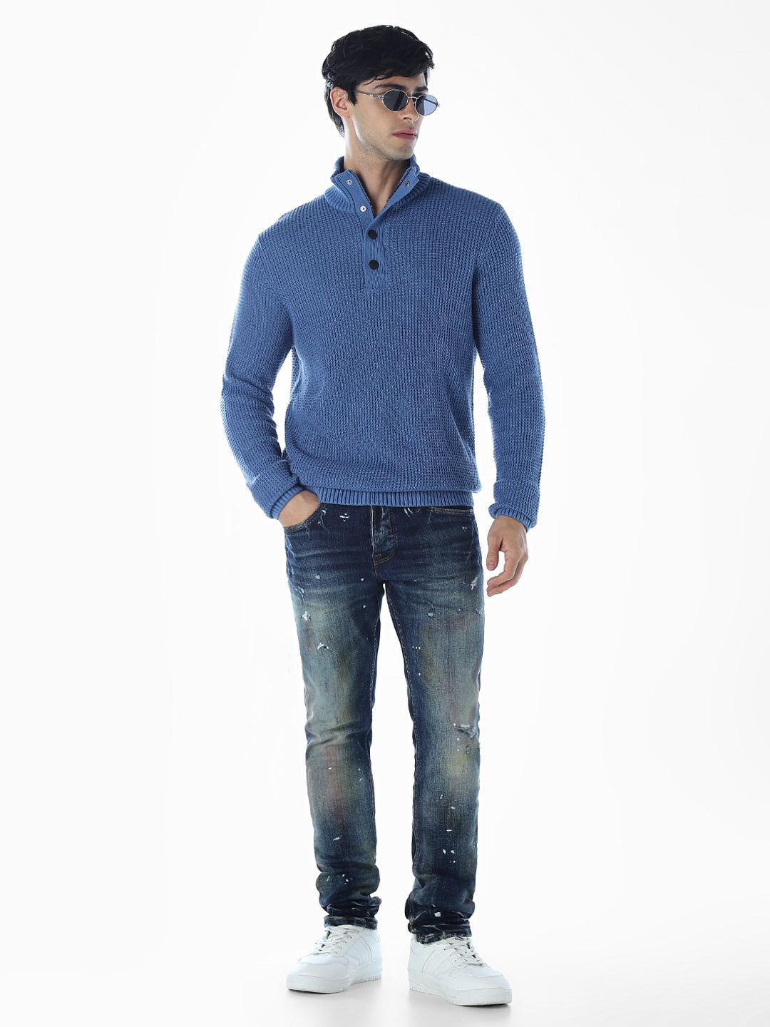 High Neck Knitted Pullover