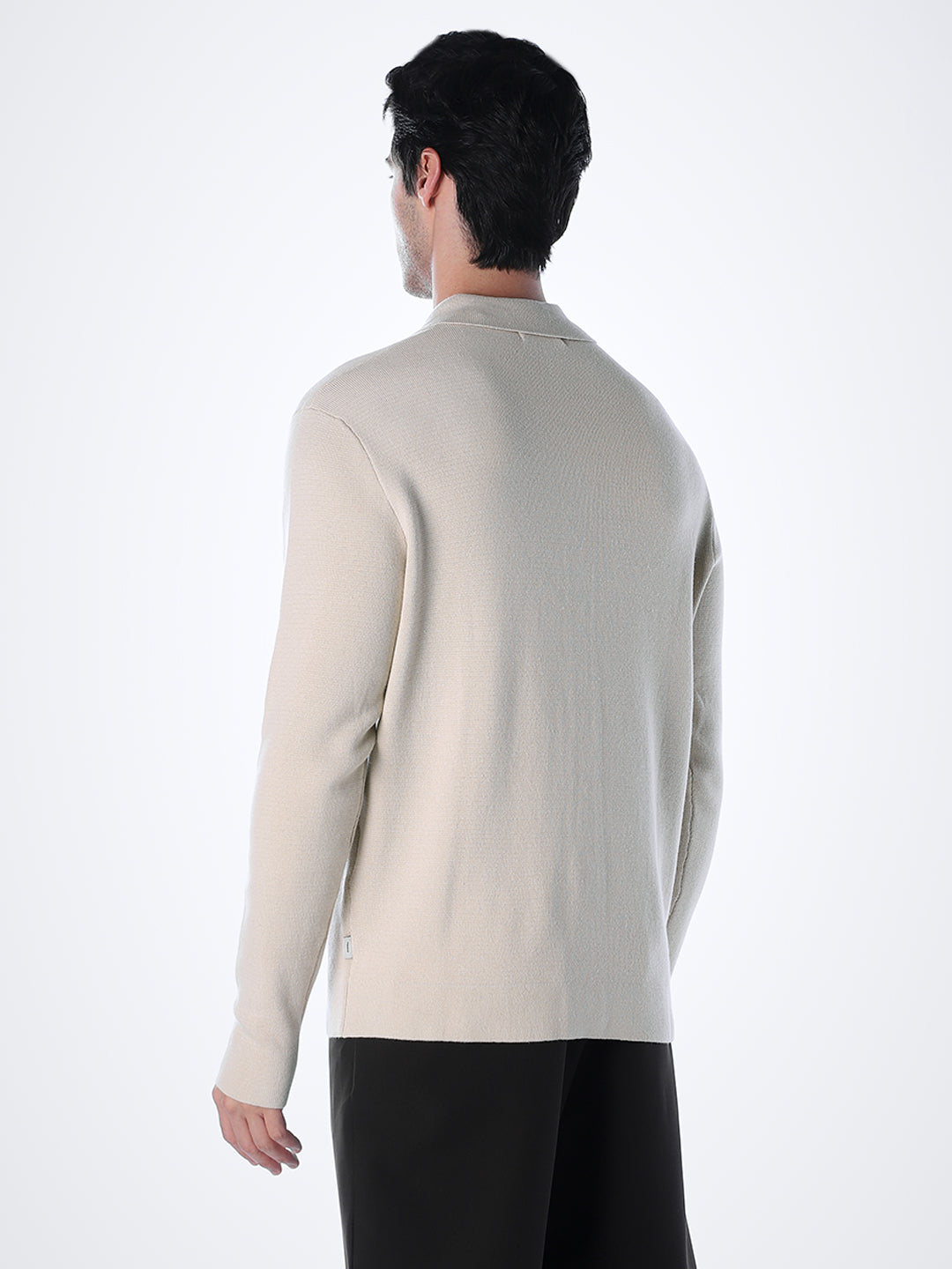 Regular Fit Front Open Cardigan - Beige