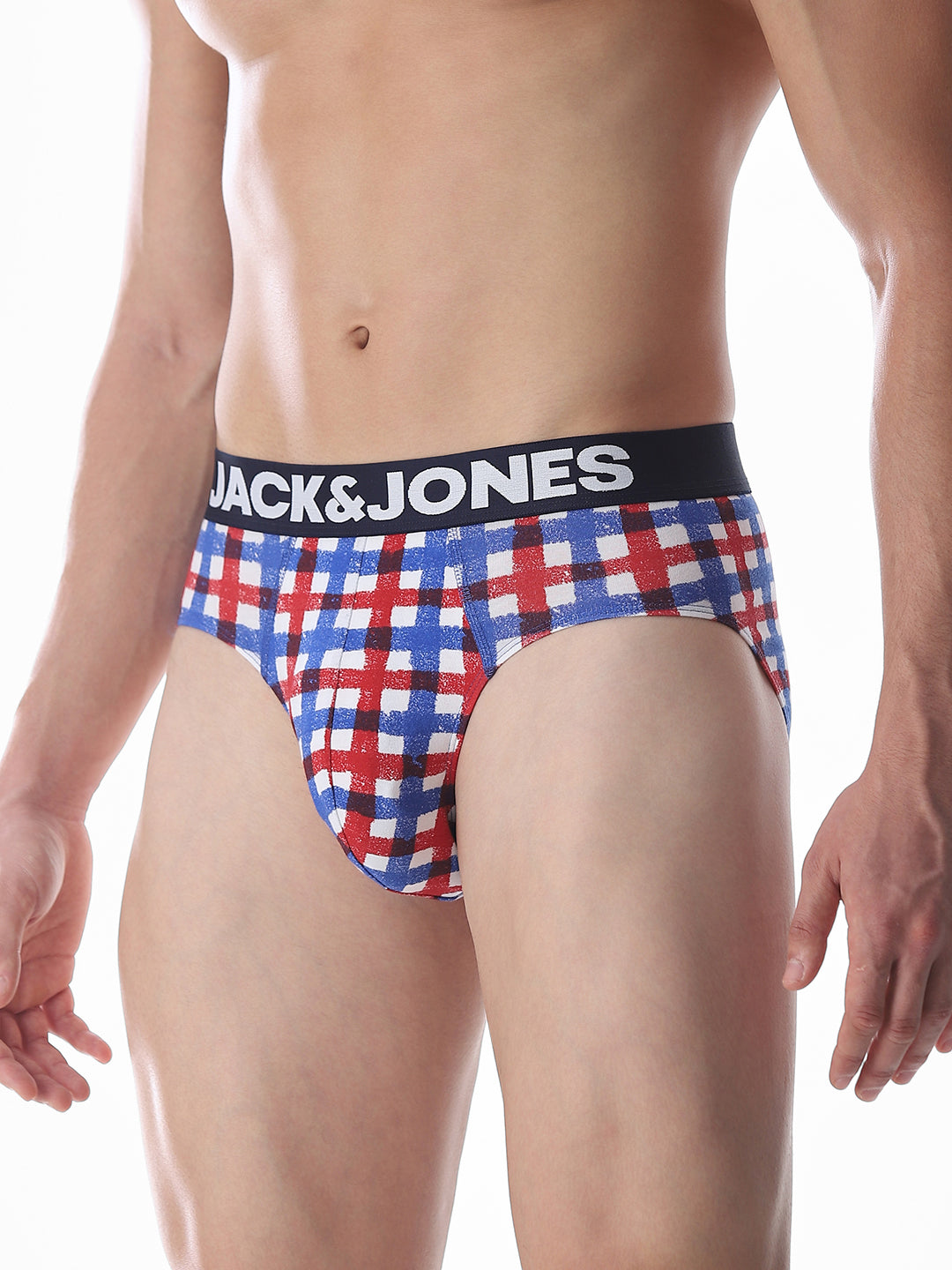 Blue Check Print Briefs