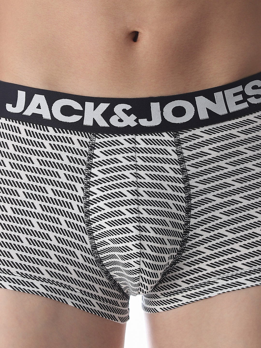 White & Black Printed Trunks