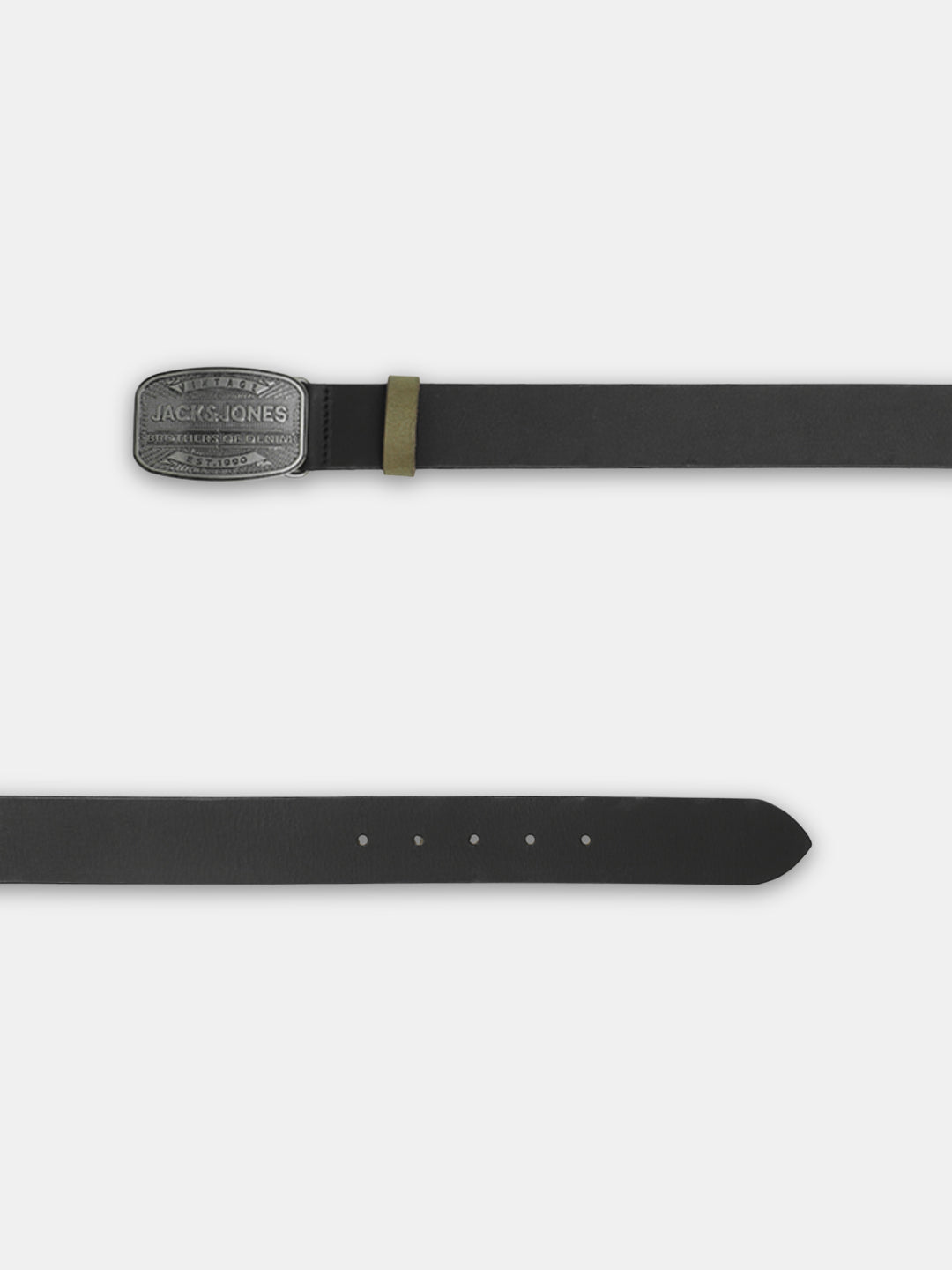 Black Chunky Buckle Leather Belt