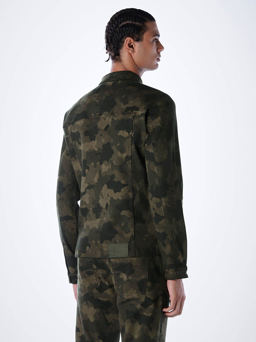 Olive Green Camo Print Jacket