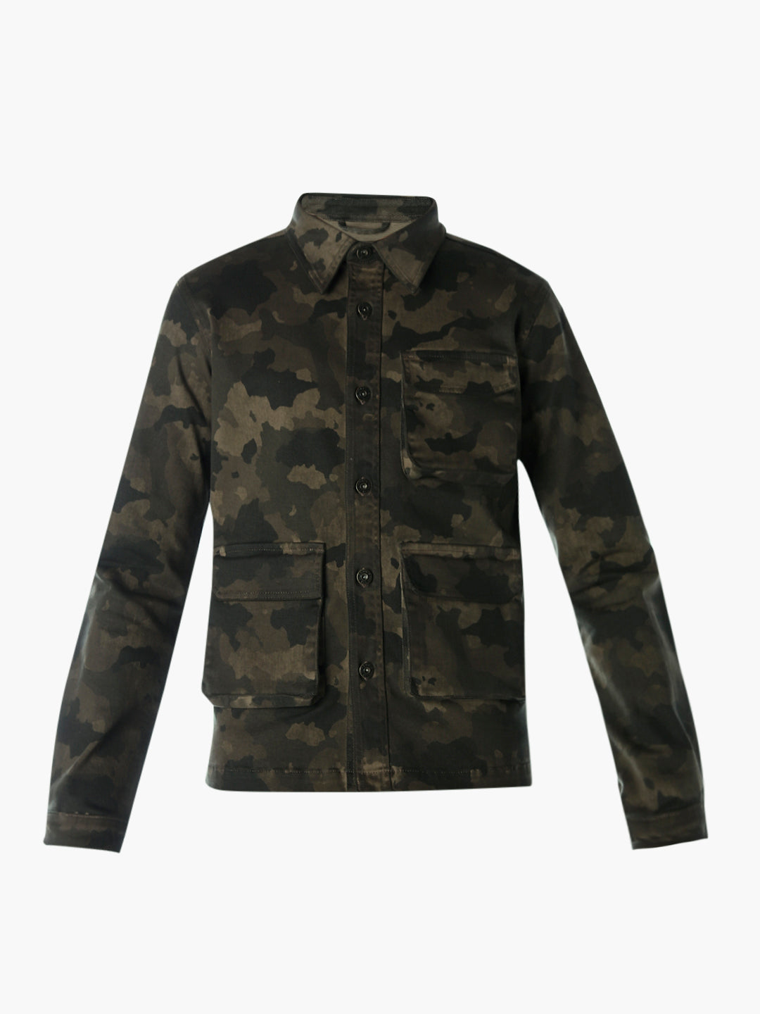 Olive Green Camo Print Jacket