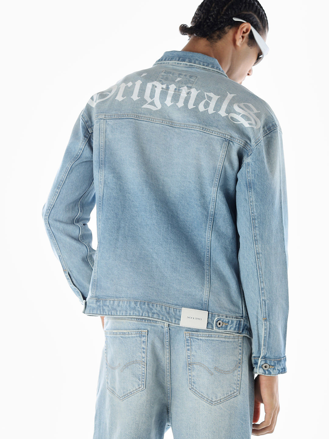 Typographic Print Denim Jacket - S