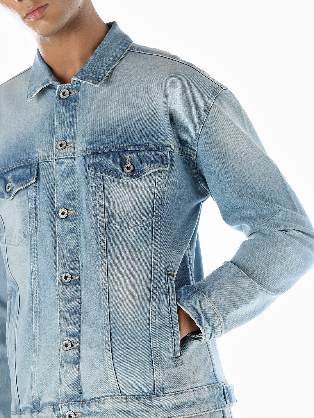 Typographic Print Denim Jacket