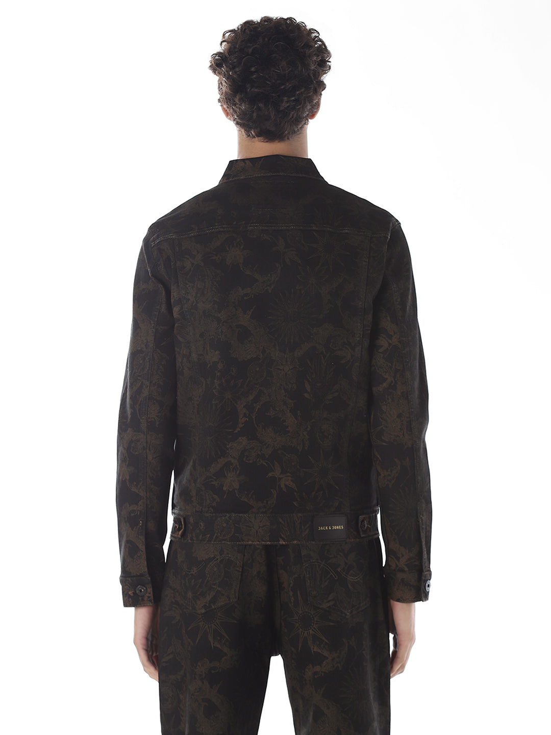 Printed Denim Jacket - Black