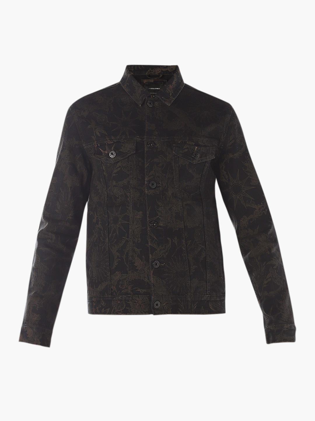 Printed Denim Jacket - Black