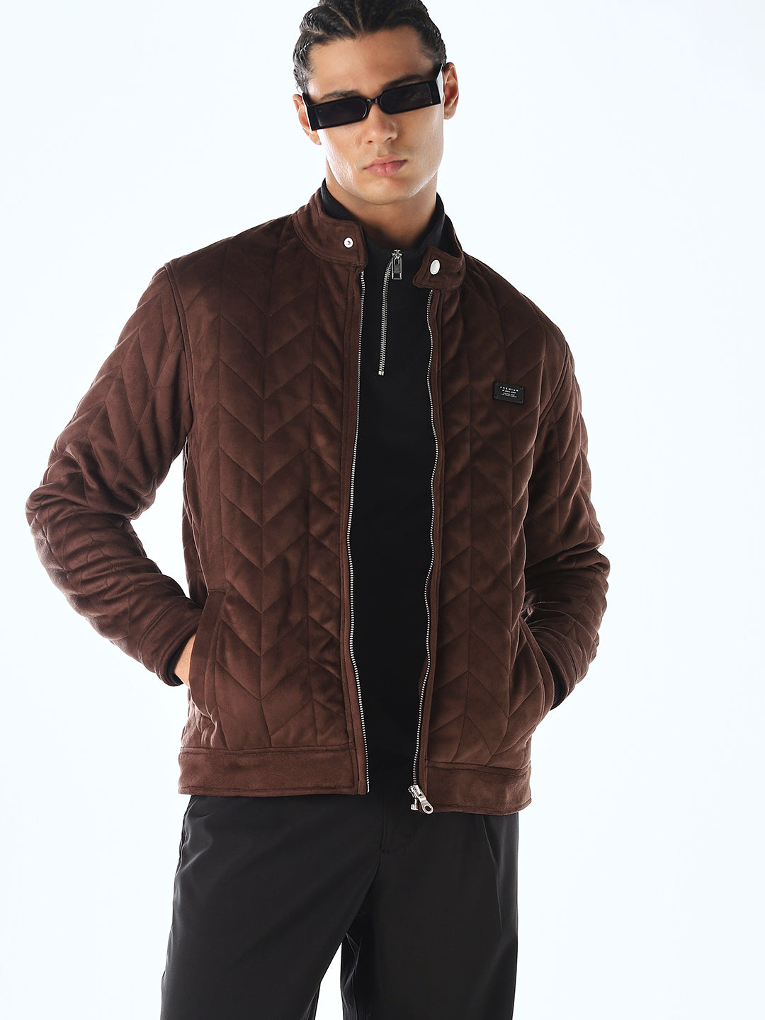 Premium Suede Zip-Up Jacket - S