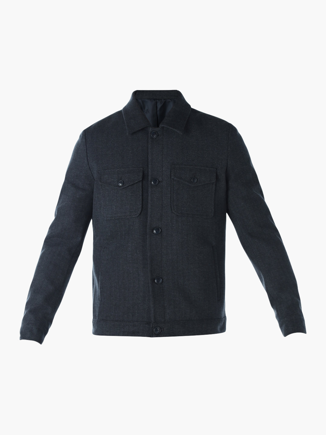 Striped Regular Fit Jacket - Blue