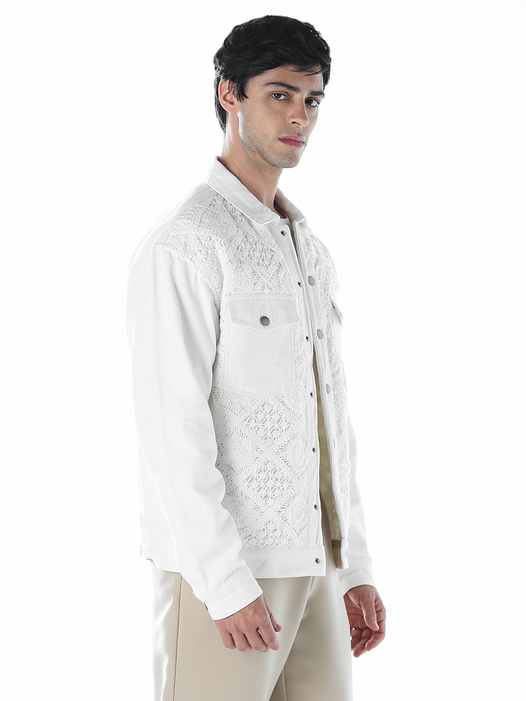 White Regular Fit Jacket