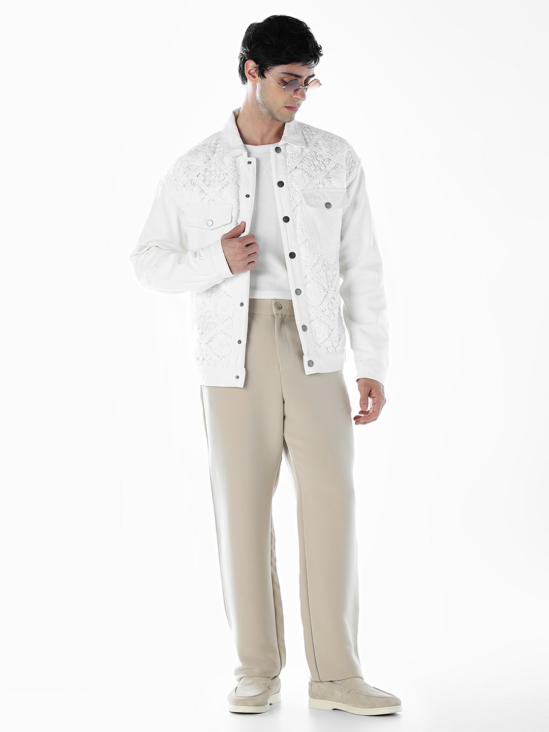 White Regular Fit Jacket