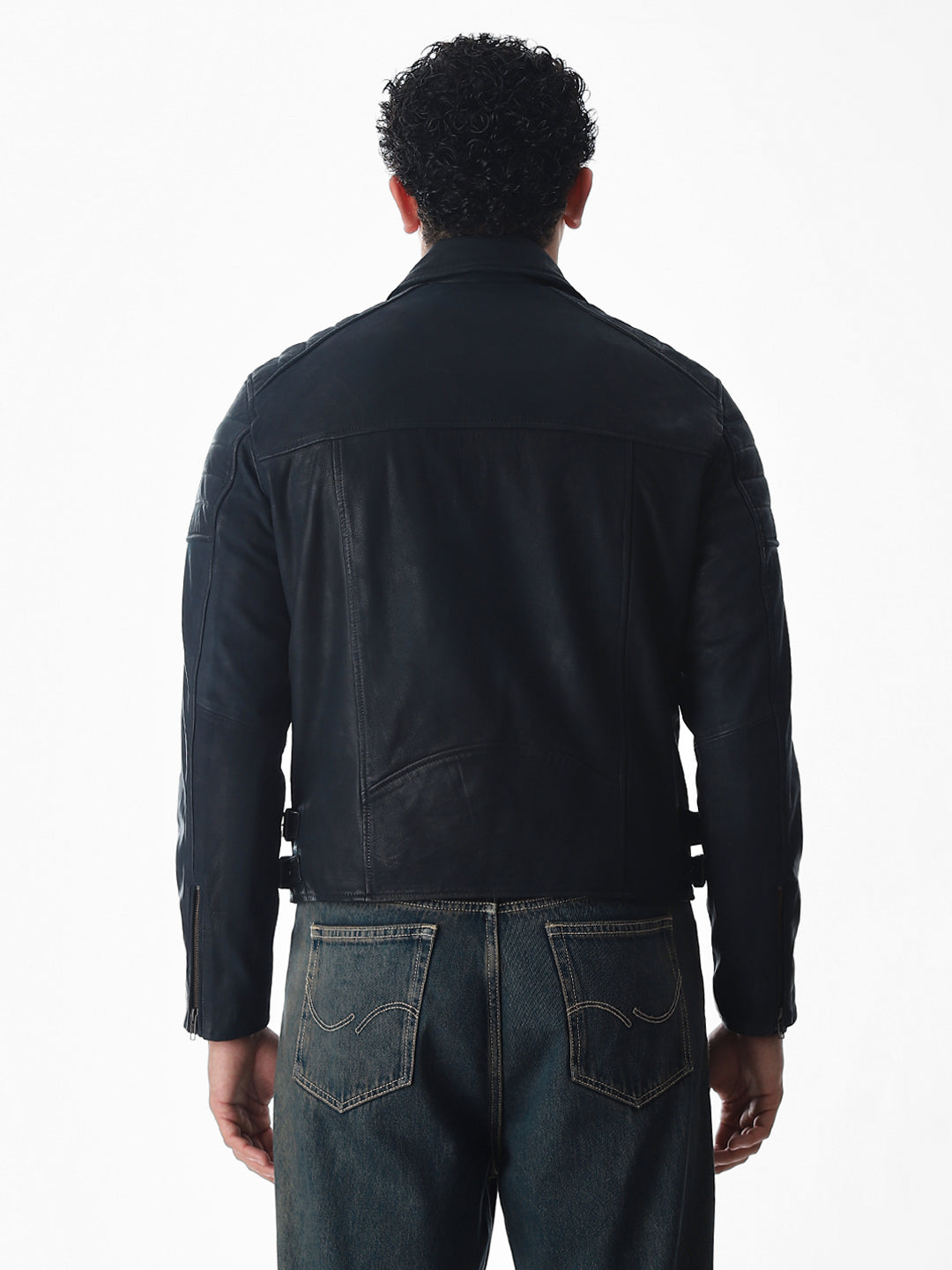 Navy Blue Premium Leather Jacket