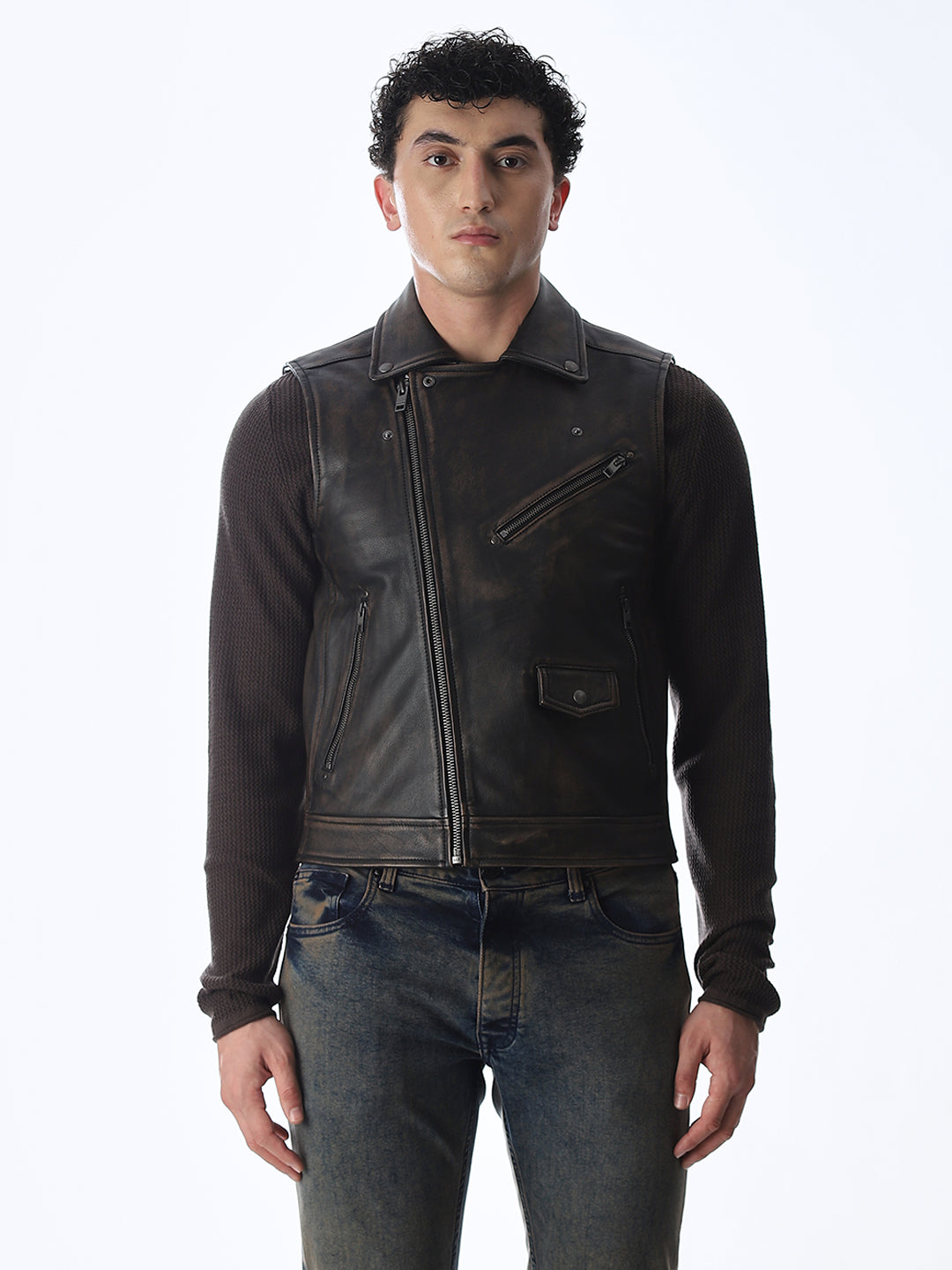 Sleeveless Derby Premium Leather Jacket