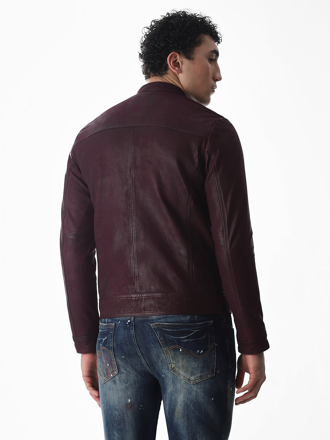 Burgundy Preston Leather Jacket